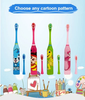 Cepillo de dientes eléctrico sónico para niños, higiene bucal, cuidado dental, batería
