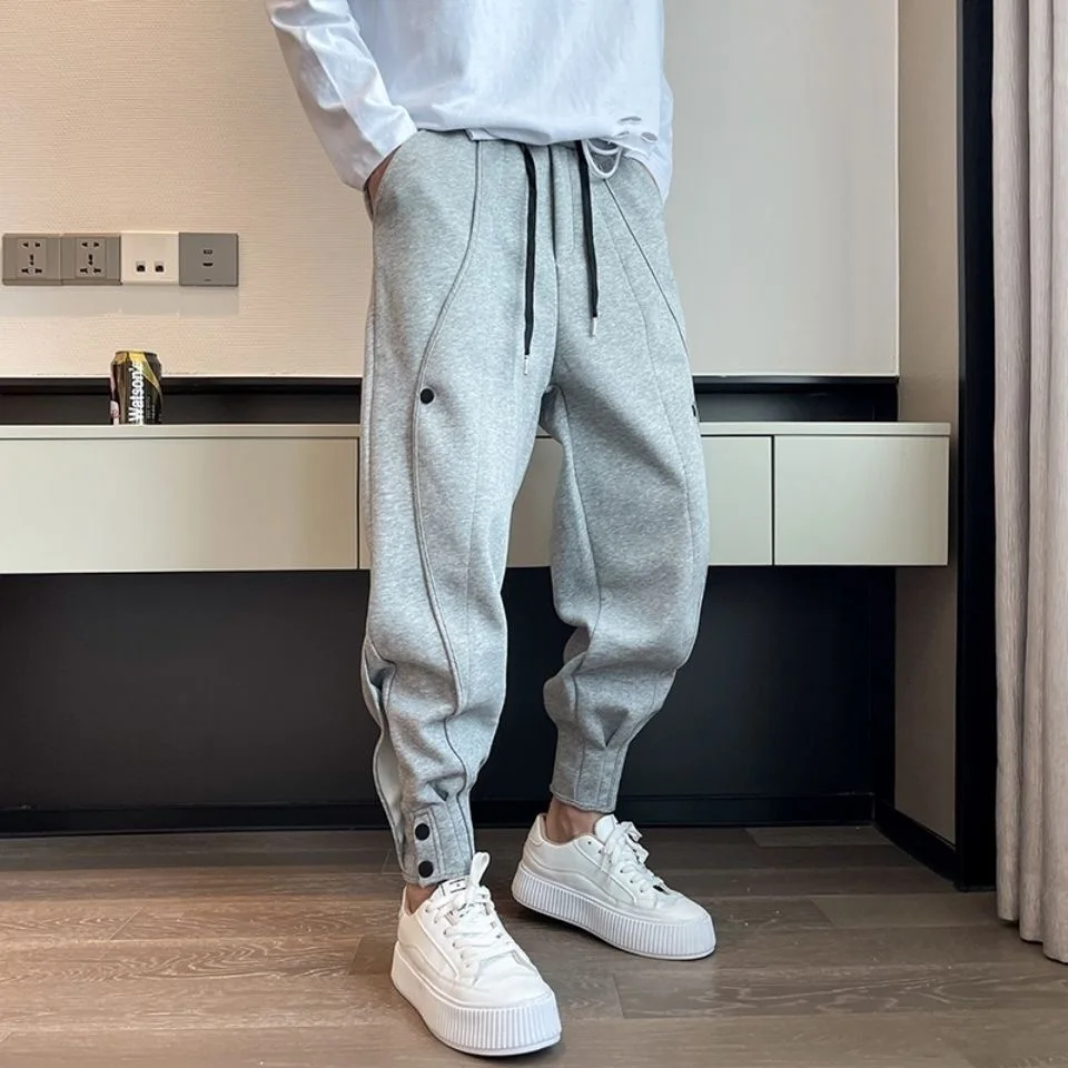 best business casual pants New Ribbons Harem Joggers Men Cargo Pants Streetwear Loose Hip Hop Casual Pockets Track Pants Male Harajuku Fashion Trousers khaki uniform pants