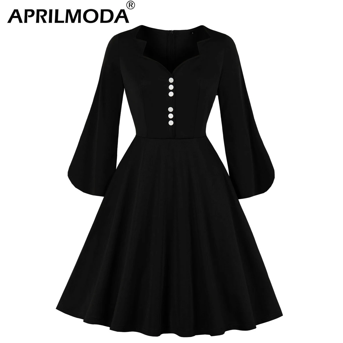 Black Princess Dress Women Audrey Hepburn Party Retro Swing Ladies Vintage Dresses Vestidos