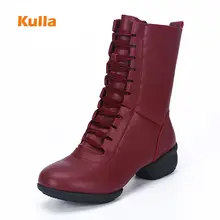 Новинка; аутентичная современная танцевальная обувь; женская обувь с мягкой подошвой; сезон осень-зима; женская обувь для танцев на квадратном каблуке; дышащие танцевальные сапоги в морском стиле