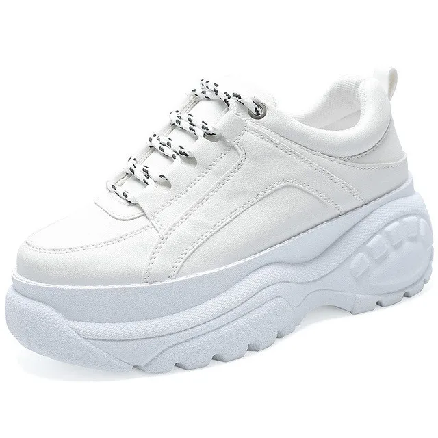 HOVINGE/весенние модные кроссовки на платформе; Женская обувь в повседневном стиле; белые туфли - Цвет: Слоновая кость