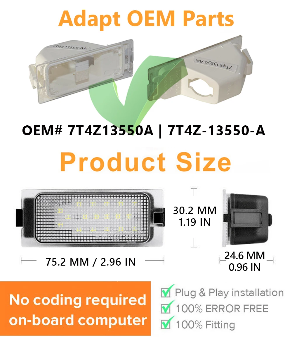 Details about / SMD LED LICENSE PLATE LAMP LIGHTS FOR FORD EDGE ESCAPE MERCURY MARINER US SELLER