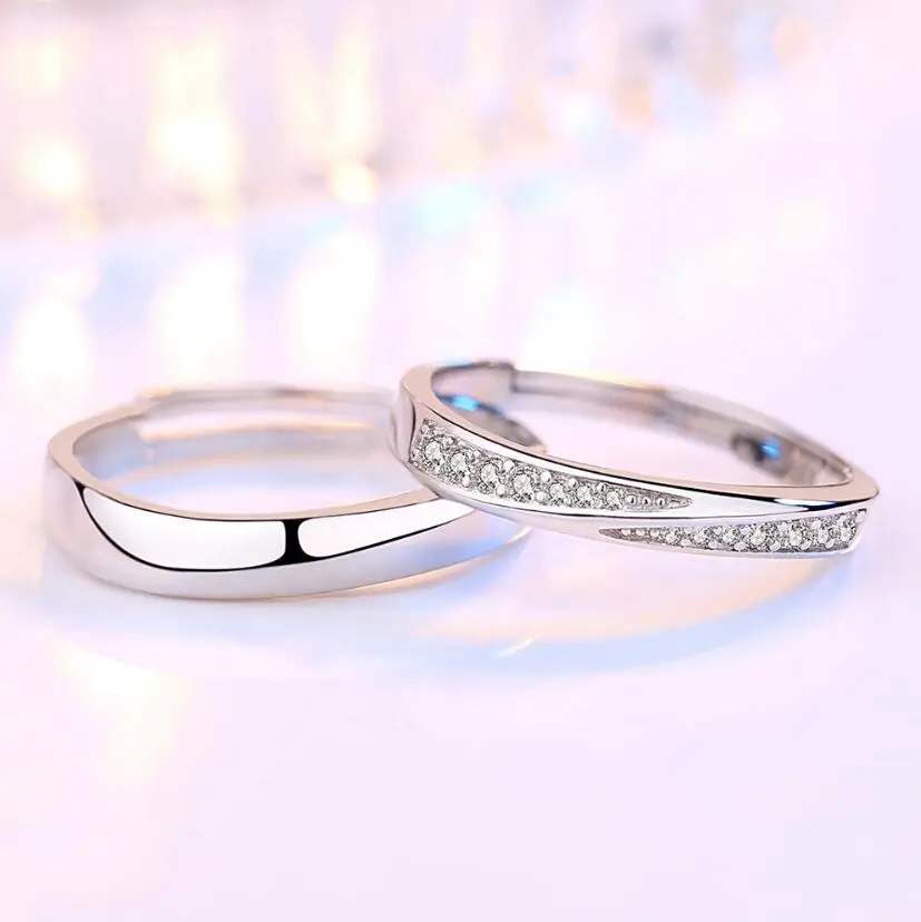 925 Sterling Silver Woman Opening Ring Anniversary Wedding Engagement Couple Ring silver ring wedding rings silver rings