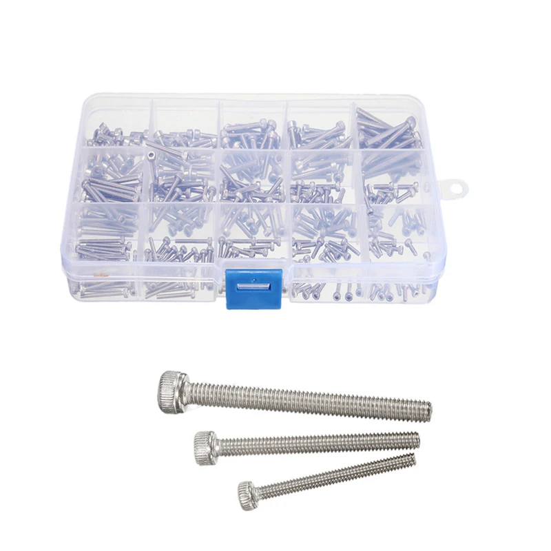 

300PCS M2 M2.5 M3 Allen Bolt Hex Socket Round Cap Head Screw Assortment Kit Set