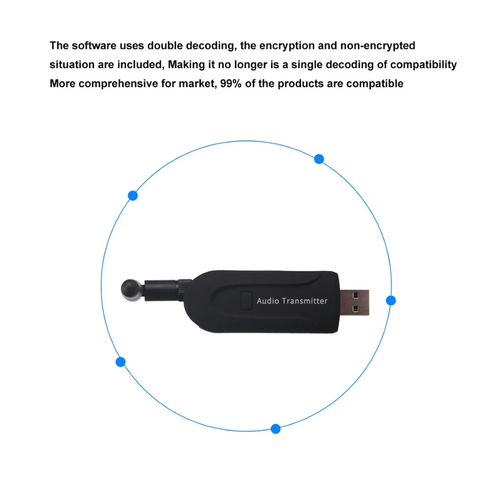 Bluetooth Transmitter 3 5mm USB Wireless Audio A2DP Stereo Adapter External Antenna for PC Laptop TV Headphones