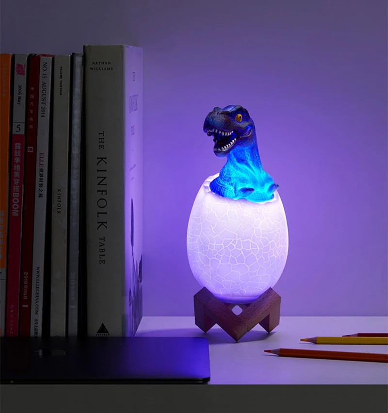 Новорожденный динозавр 16 цветов ночник с сенсорным управлением животное светильник Домашнее животное яичная скорлупа детская спальня лампы для украшения дома
