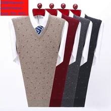 Новое поступление, высококачественный зимний утепленный кашемировый жилет, вязаный свитер без рукавов, теплый повседневный пуловер с v-образным вырезом, размер XS-3XL