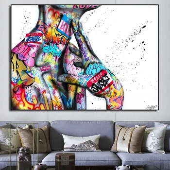 

Graffiti Art Figure Body Canvas Paintings On The Wall Posters And Prints Colorful Body Wall Pictures For Room Cuadros Home Decor