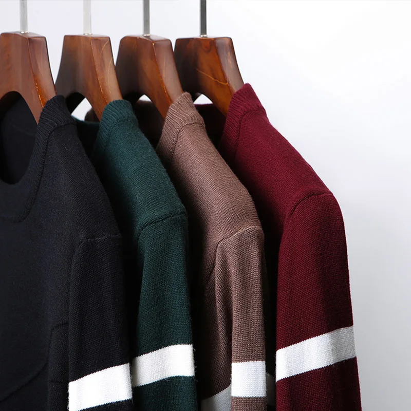 AIRGRACIAS 2019 Autumn Casual Sweater Men O-Neck Striped Slim Fit Knittwear Men Sweaters Pullovers Men Pull Homme M-4XL AIRGRACIAS 2019 Autumn Casual Sweater Men O-Neck Striped Slim Fit Knittwear Men Sweaters Pullovers Men Pull Homme M-4XL