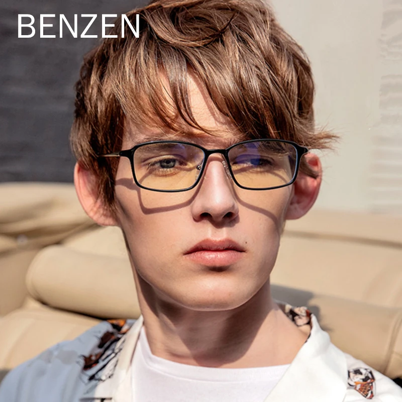 BENZEN, компьютерное стекло es, анти-синий светильник, стекло, мужские очки для чтения, защитные очки, очки для глаз, es очки, игровые очки для женщин - Цвет оправы: BLACK MEN
