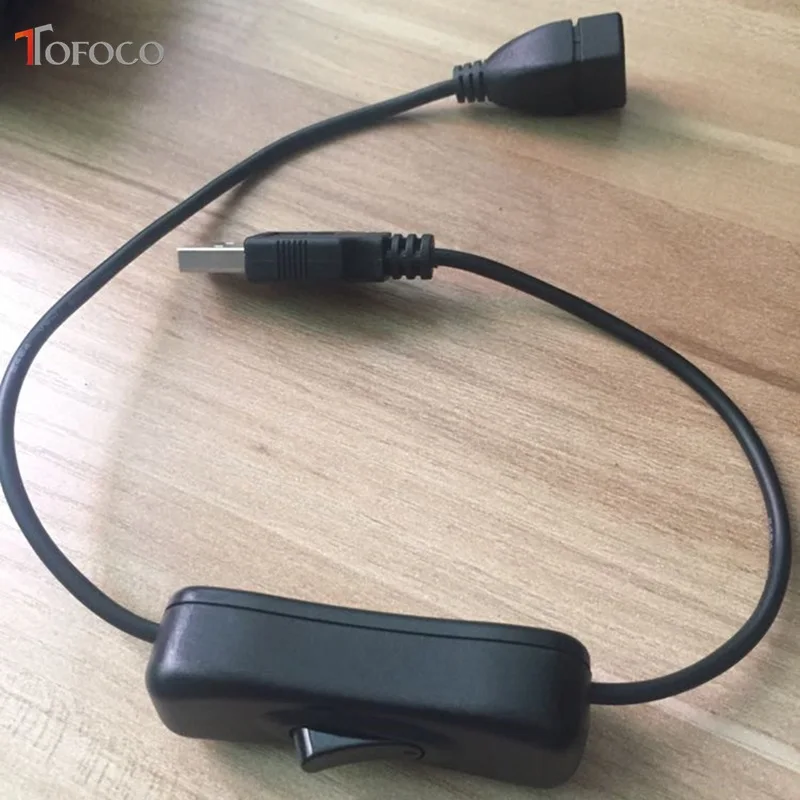 Высококачественная Электроника Дата преобразования 30 см USB кабель штекер-Женский переключатель ВКЛ. Выкл. Кабель тумблер светодиодный светильник линия питания черный высокий