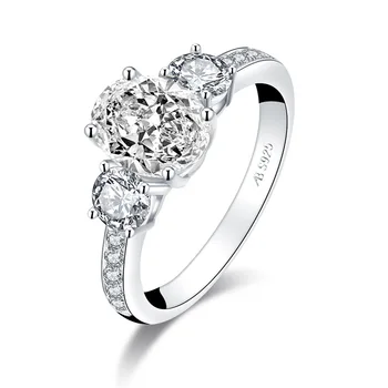 

925 sterling silver SONA wedding ring high-end fashion pop jewelry ball engagement ring female