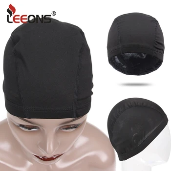 

Leeons Black Beige Mesh Dome Cap Elasticity Breathable Wig Cap For Making Wigs Glueless Mesh Caps S M L
