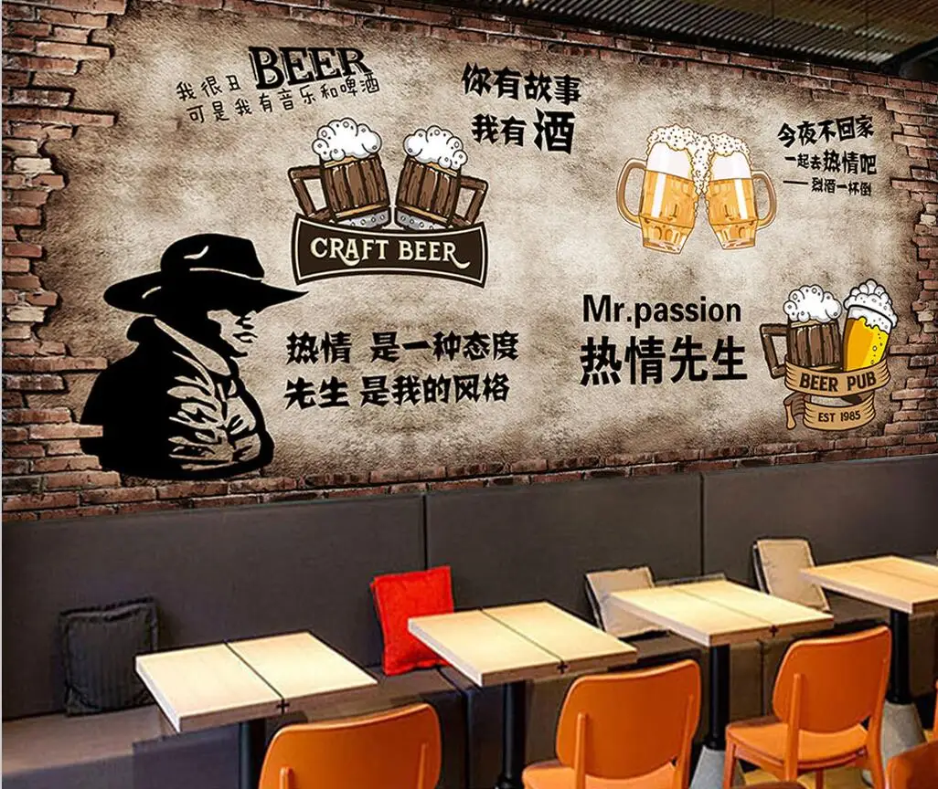 retro tijolo cerveja bar restaurante fundo decoração