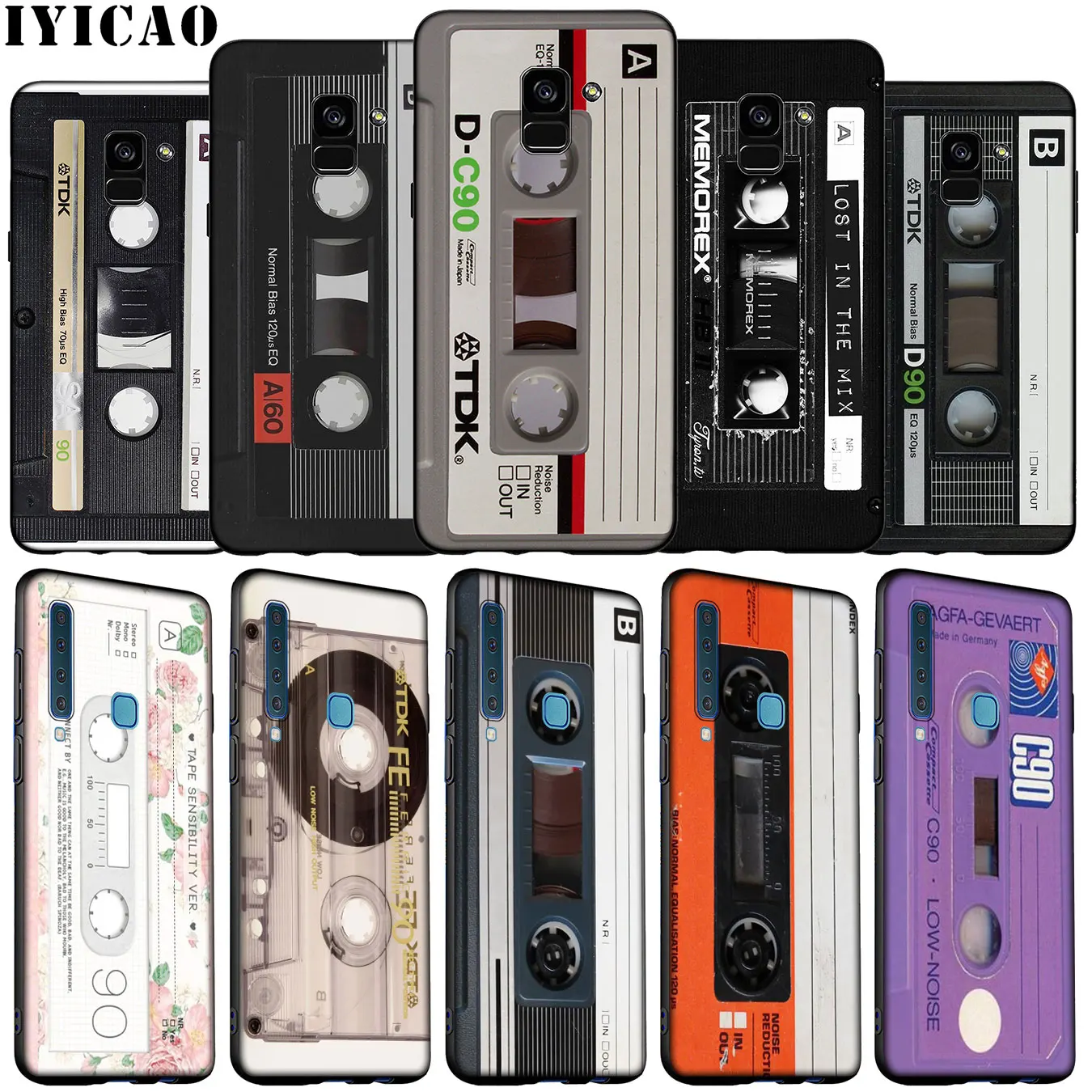 Magnetic tape Cassette audio Case for Samsung Galaxy A51 A71 A81 A91 A41 A21 A11 A01 A2 Core J8 J7 J6 J4 Plus Prime 2018 |