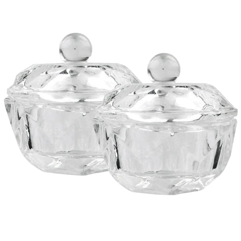 Прозрачные, для ногтевого дизайна акриловый жидкий порошок миска для посуды стеклянный прозрачный стакан стеклянная посуда с крышкой для дизайна ногтей маникюрные инструменты