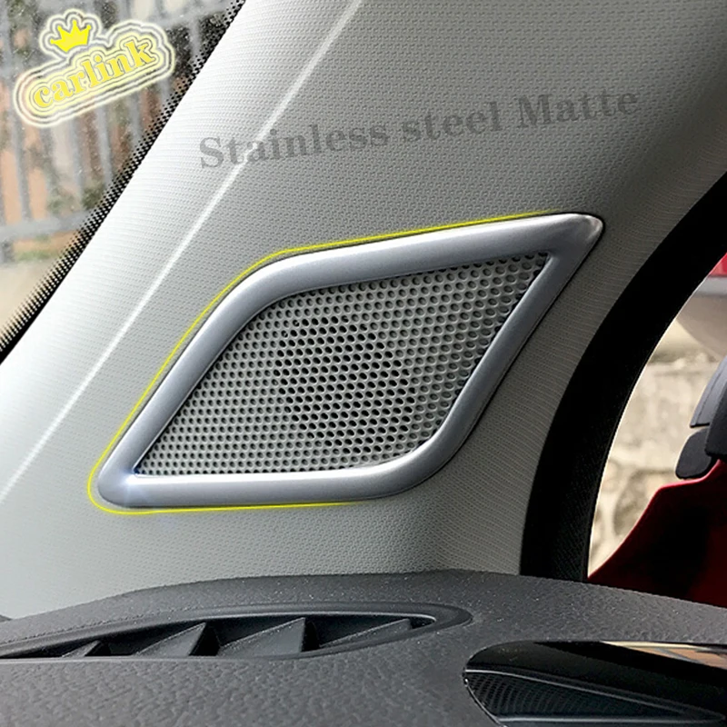 For MG ZS accessories Stainless steel blue/Matte Car Styling Car Audio Decorative Strips Cover Trim 2pcs