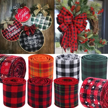 

6m*5cm Christmas decorations for home Christmas ribbon new year gift packing Jute Burlap Hessian Ribbon natal bow