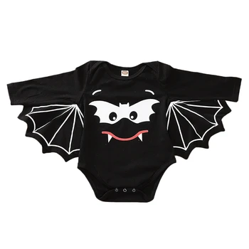 

Baby Clothing Halloween Bat Pattern Design Winged Romper Long Sleeve Jumpsuit for Kids