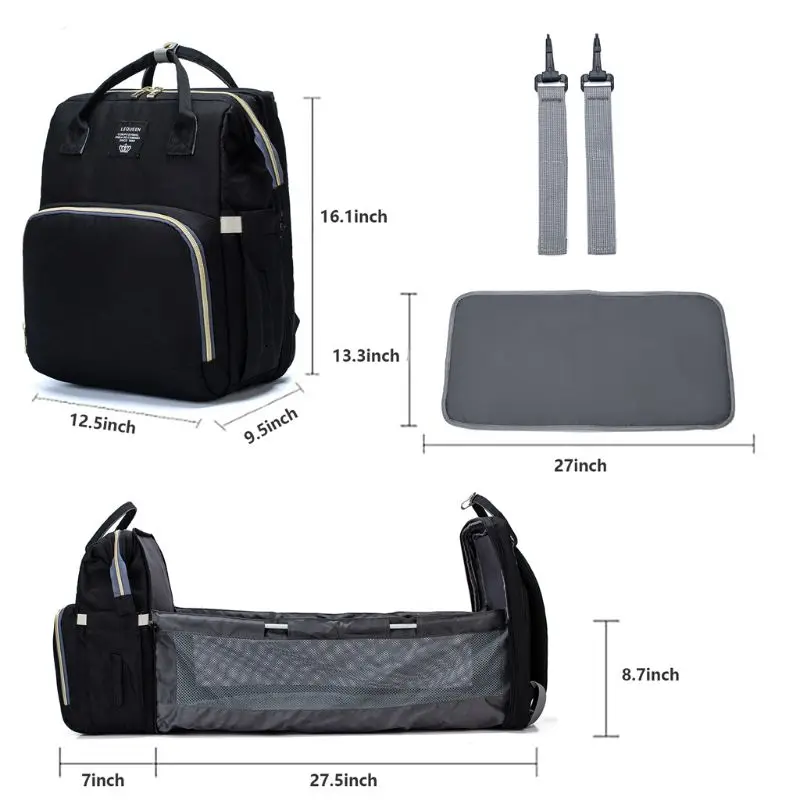 

Multifunctional Diaper Bag Backpack Travel Portable Large Capacity