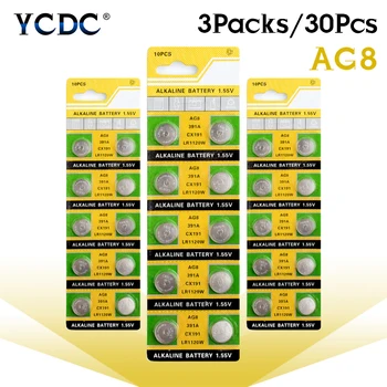 

AG8 391 SR1120W SR55 TR1120 Alkaline Coin Cell Button Batteries For Watch x30 Alkaline Battery AG8 LR1120 191 V381 V391