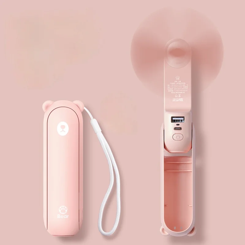 

CY Little Fan Portable Handheld Mini Small Rechargeable Ultra-Quiet Fan Foldable Strong Wind