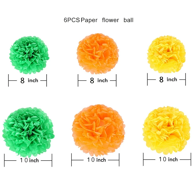 NEW 34Pcs Party Decorations Paper Fans Paper Flower Ball Honeycomb Balls Set Pineapple Paper Tassel Wedding Birthday Events Fest