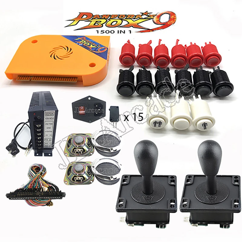 DIY Arcade Machine Cabinet Bundle Original Pandora Box 9 1500 Game Console Set with HAPP Push Buttons American 8 Way Joysticks DIY Arcade Machine Cabinet Bundle Original Pandora Box 9 1500 Game Console Set with HAPP Push Buttons American 8 Way Joysticks