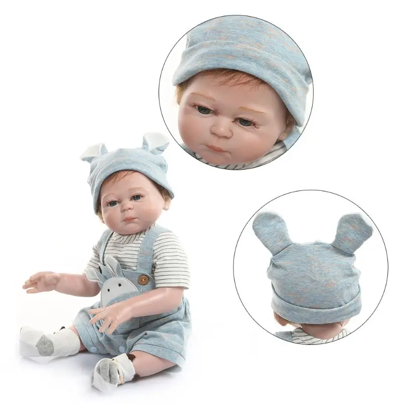 19in Кукла реборн Реалистичная полностью силиконовая виниловая детская игрушка для новорожденных мальчиков одежда соска реалистичные подарки ручной работы 95AE