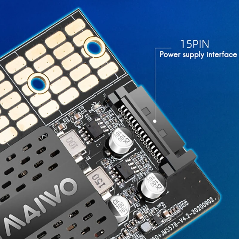 Maiwo-cartão de Expansão Pcie x1 para Portas tipo c com Placa Adaptadora de Disco de Estado Sólido M.2 Embutido Suporta 2280 Ssd Usbc m2 Sata Cartões para acréscimos - Imagem 4