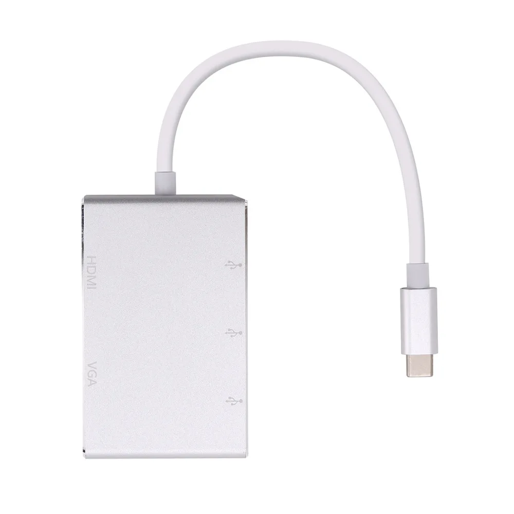 Многофункциональный 5 в 1 USB3.1 type-C концентратор для VGA HDMI USB3.0 адаптер видео конвертер абсолютно и высококачественный