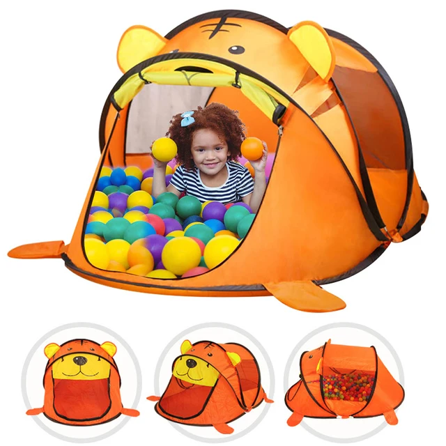 Portable Tiger kids' Tent Cartoon Animal Children Play House Outdoors Pop Up Toy Tent Indoor Net Baby Ball Pit Pool Dropship 3