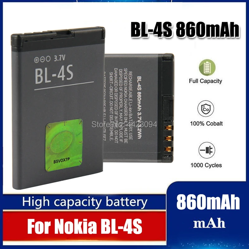 Bl4S Bl-4S Batteria Per Nokia 2680S 3600S 3602S 3711 6202C 6208C 7020 7100S X3-02 2680S Batteria