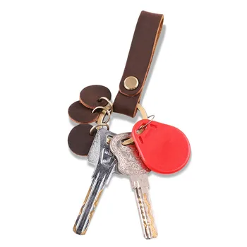 

2 pcs Popular Metal Men Women Key Chain Genuine Leather High Quality Black Car Key Ring Charm Brand Keychain Male Jewerly