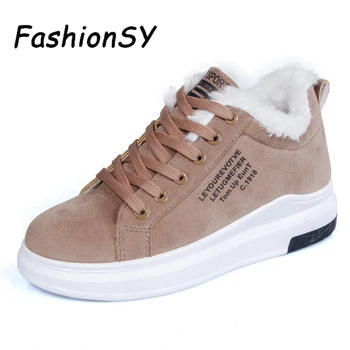 

Cotton women Shoes Winter New Plus Velvet Cotton Sneaker Thick-Soled Warm Snow Boots Flat Casual Female Shoes woman