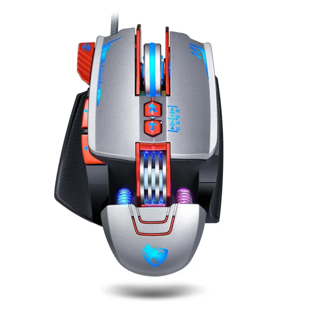 

V9 Professional Gaming Mouse Esports Macro-progamming Mouse RGB Light 3200DPI Gamer Mouse Wired USB Mouse For PC/Laptop