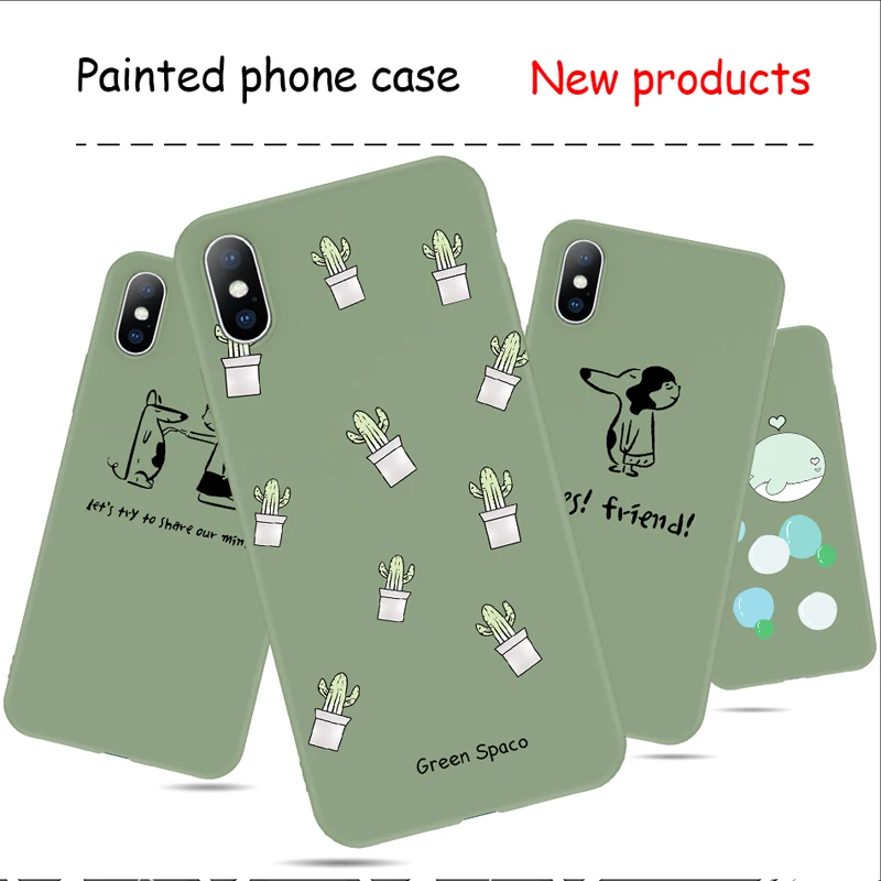 Ottwn мультфильм чехол для телефона в форме кактуса для iPhone 11 Pro Max XS Max XR X 6 6s 7 8 Plus 5 5S SE зеленые растения цветок Мягкий ТПУ задняя крышка