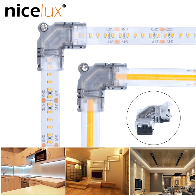 Led-Strip-Connector Connection-Terminal L-Shape 2/4pin for RGB Single-color/3528/5050/..
