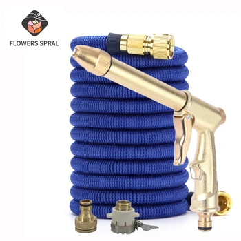 

15-100ft Tpe Garden Drip Irrigation Hoses Expandable System flexible Magic Watering Hoses With Car Wash Spout Faucet Connector