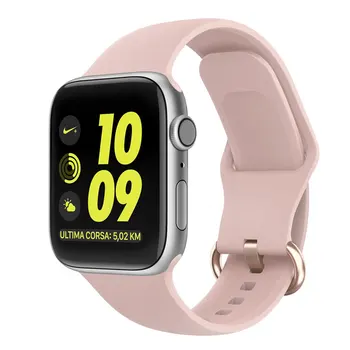 

Silicone Watchbands For Apple Watch 5 Band 44mm 40mm 42mm 38mm Metal Buckle Sport Strap For iWatch Series 5/4/3/2/1 Bracelet