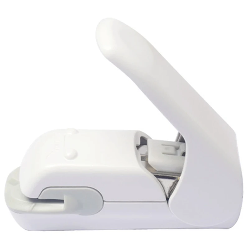 White Creative Student Stationery Tapler Press Type Embossing Needleless Mini Stapler No Punching Labor Saving for Office School - Цвет: White