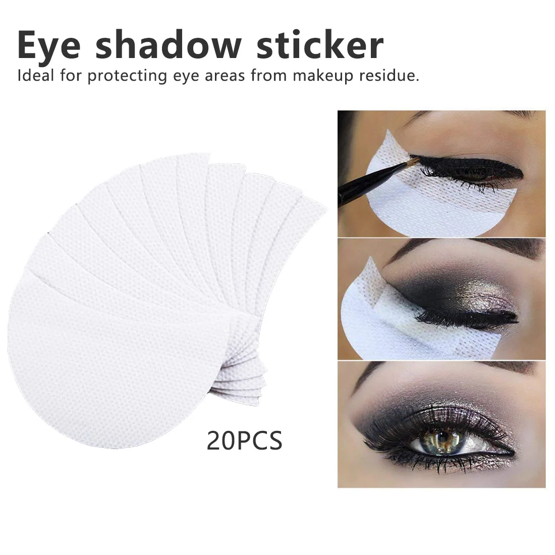 White 20 Pcs skill stickers high quality paper patch eyelashes extension eye sticker makeup tools