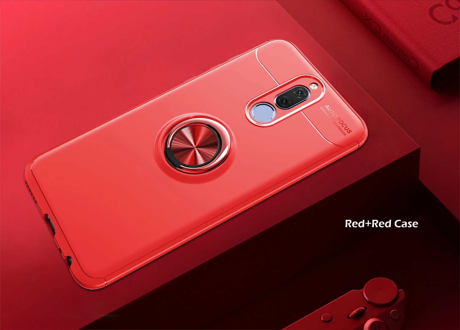 Роскошный мягкий противоударный чехол для Xiaomi Redmi 8A полное покрытие для Xiaomi Redmi 8A автомобильный держатель магнитное кольцо-кронштейн чехол s Fundas - Цвет: Красный