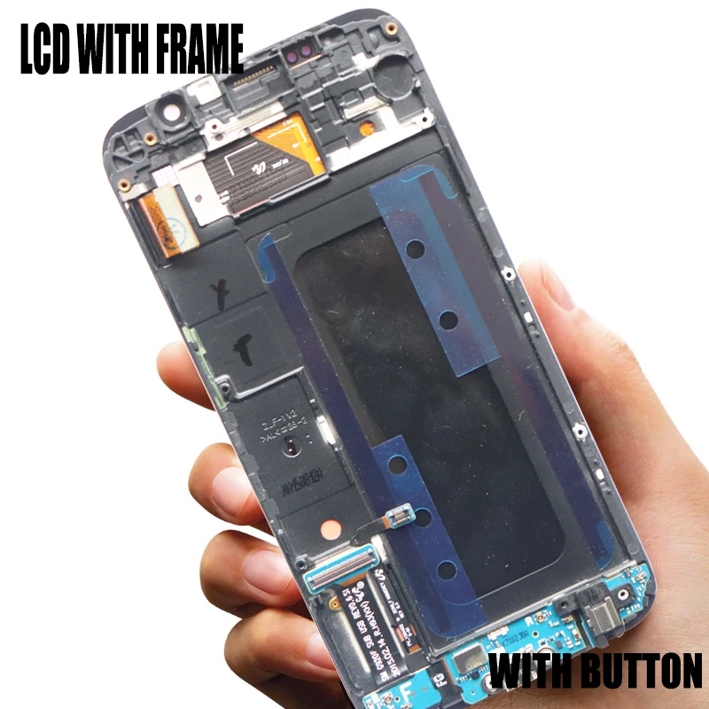 Синий белый золотой Небесно-Голубой 5,1 ''ЖК-дисплей с рамкой для SAMSUNG Galaxy S6 дисплей G920 G920F кодирующий преобразователь сенсорного экрана в сборе