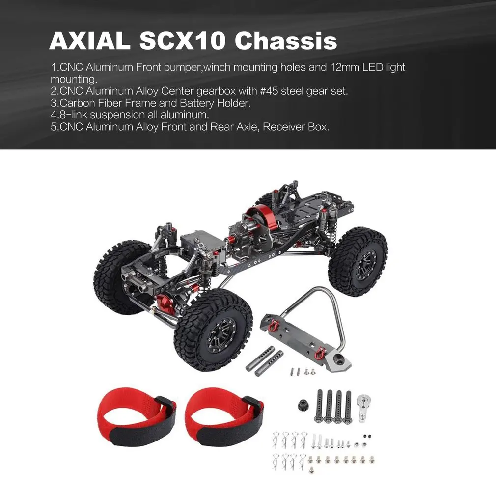 CNC алюминиевая металлическая и углеродная рама для RC гоночных автомобилей игрушки 1/10 осевой SCX10 шасси 313 мм Колесная база автомобиль гусеничный Автомобили Запчасти