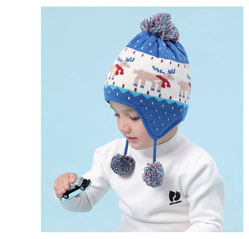 Boy hat winter Toddler Baby Girls Boys Solid Hat Winter Warm Knitted Beanie Cap Gift for Christmas
