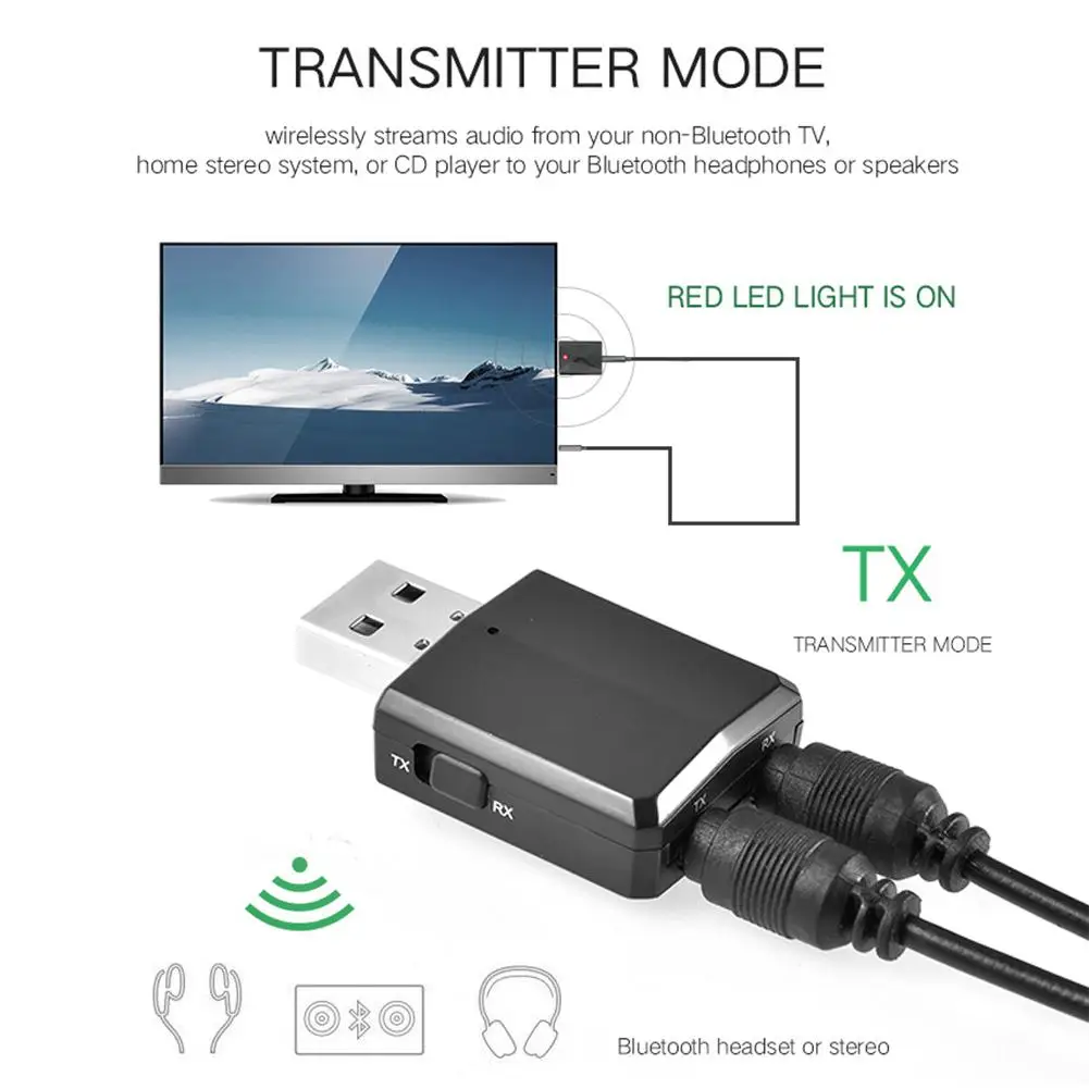 Bluetooth 5,0 аудио приемник передатчик мини стерео Bluetooth AUX RCA USB 3,5 мм разъем для ТВ PC автомобильный комплект беспроводной адаптер