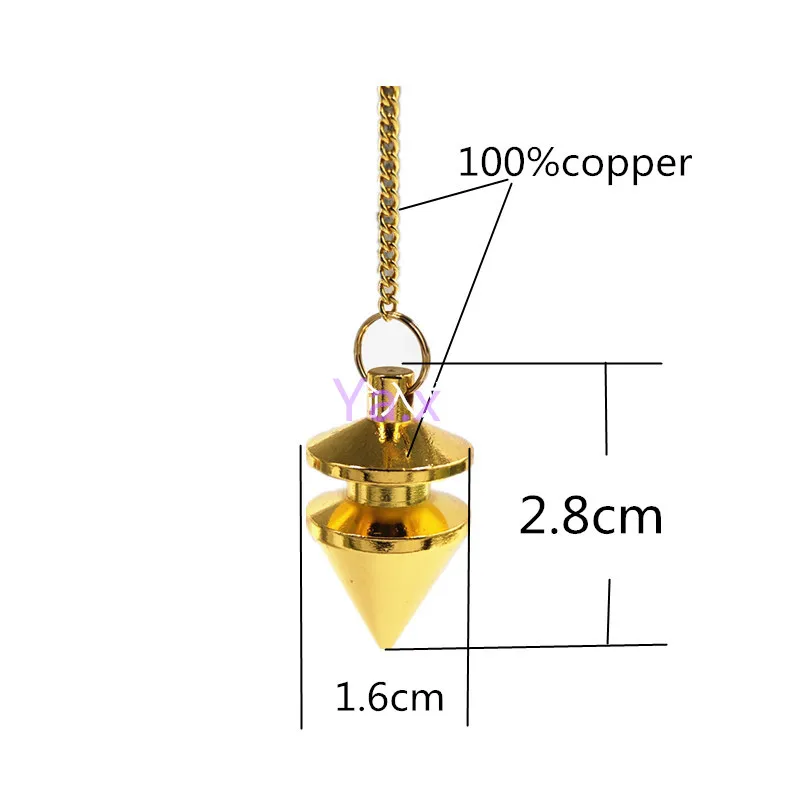 Маятниковый камень исцеляющая Пирамида рейки медный маятник металлический кулон амулеты хром розовое золото Модный с цепочкой