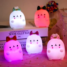 Veilleuse lumineuse pour enfant, nouveau jouet mignon 6.5cm, lampe LED champignon aux couleurs changeantes, Mini lumière douce pour bébé