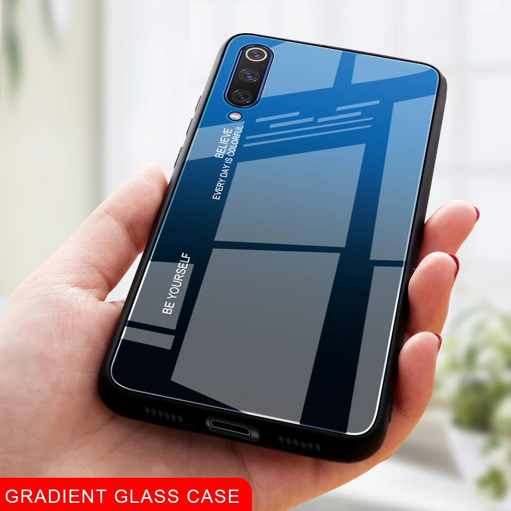 

Gradient Tempered Glass Case For Xiaomi Redmi Note 8 7 5 6 Pro 6A Pocophone F1 Mi8 Mi A2 Lite A3 6X 5X Mi9 CC9 CC9e SE 9t Cover